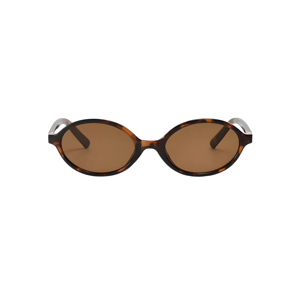 Oval acetate sunglasses with tortoise frame and brown polarized lenses, front view — HARO Anacapri Terrazza