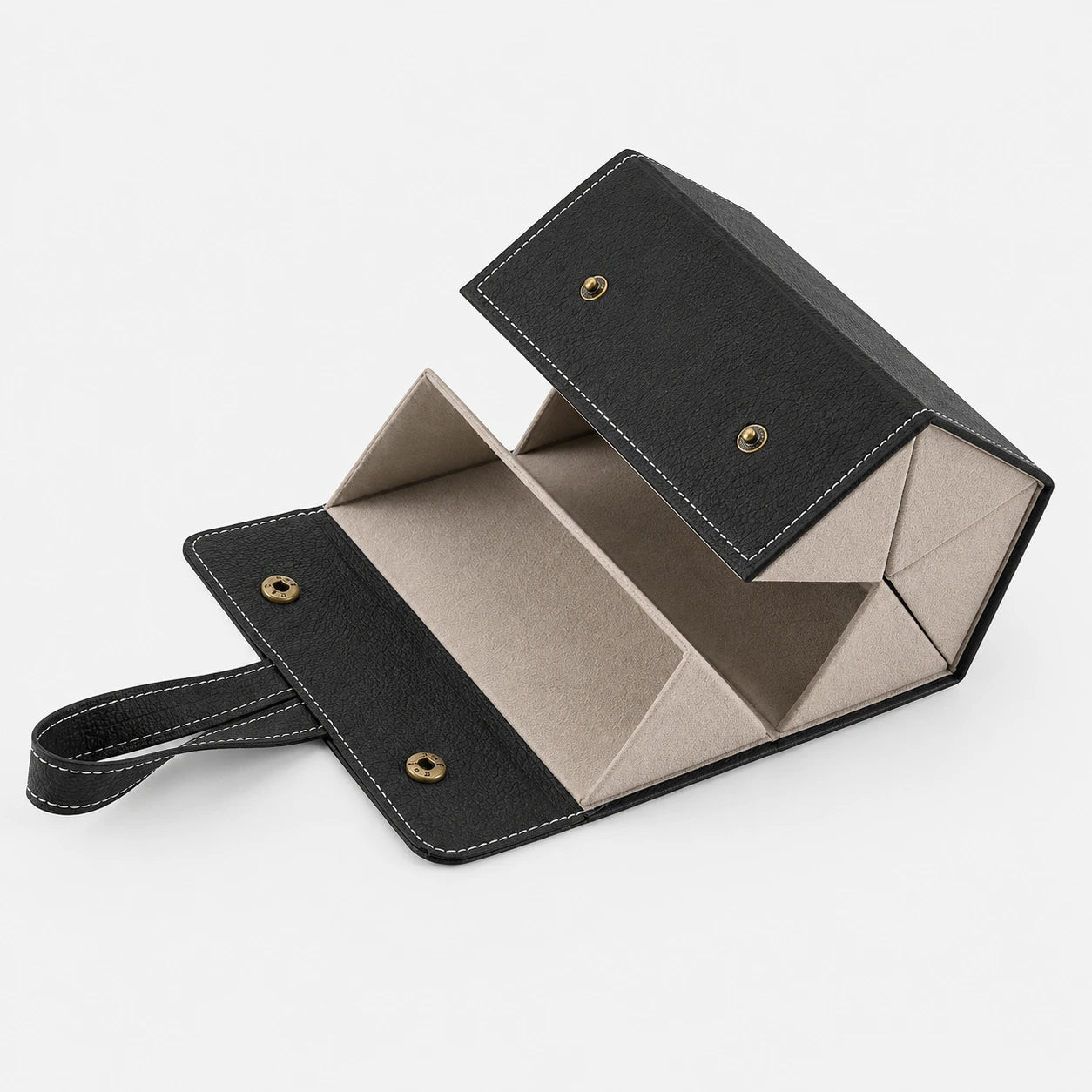 HARO Leather Travel Case with carrying strap and stud-fastened closure