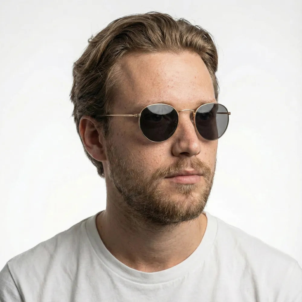 Portovenere 1952 thin round metal sunglasses by HARO Eyewear