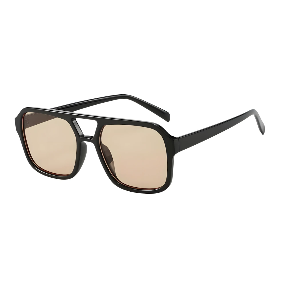 Double-bridge square aviator sunglasses, side angle — HARO Monte Carlo 1929