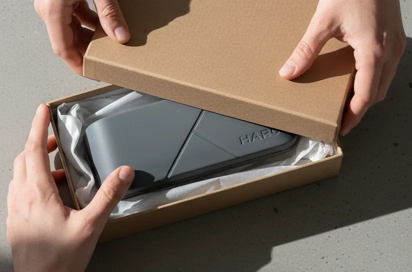 HARO Eyewear sunglass case — Ravello Infinity packaging