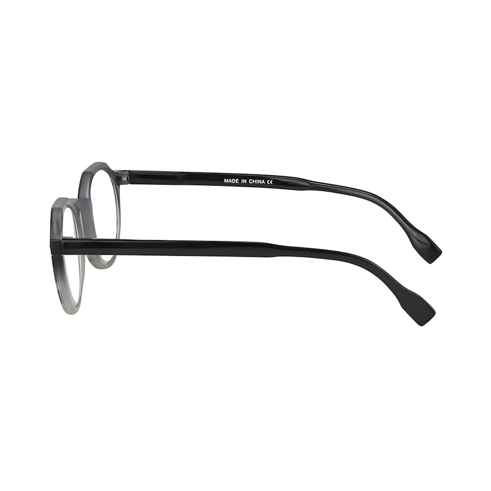 Round blue-light glasses with tortoise black/white frame — HARO Sils Maria