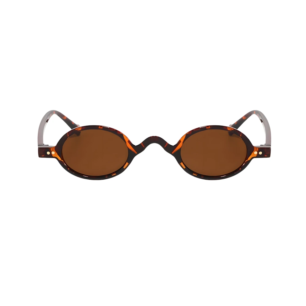 Rectangular acetate sunglasses with tortoise frame and brown polarized lenses, front view — HARO Beaulieu Kérylos