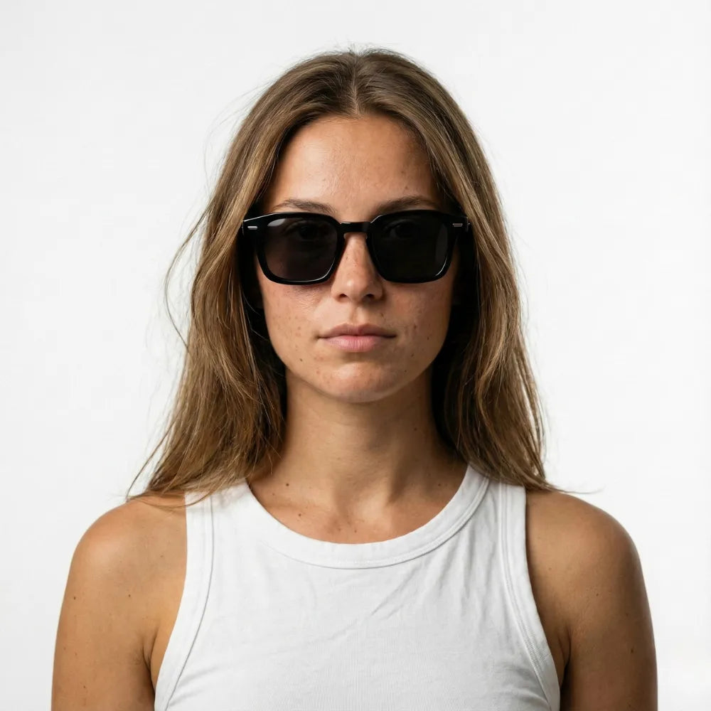 Square acetate sunglasses by HARO Eyewear — Positano Fornillo editorial