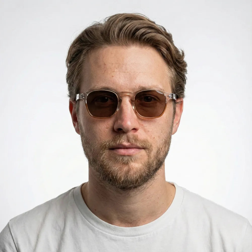 Oversized square sunglasses worn outdoors — HARO Riviera 1962 lifestyle