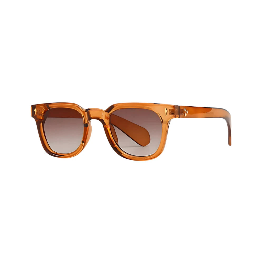 Wayfarer acetate sunglasses with orange frame and gradient lenses, side angle — HARO Taormina 1955